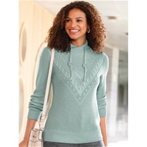 Cable Wrap Neck Sweater